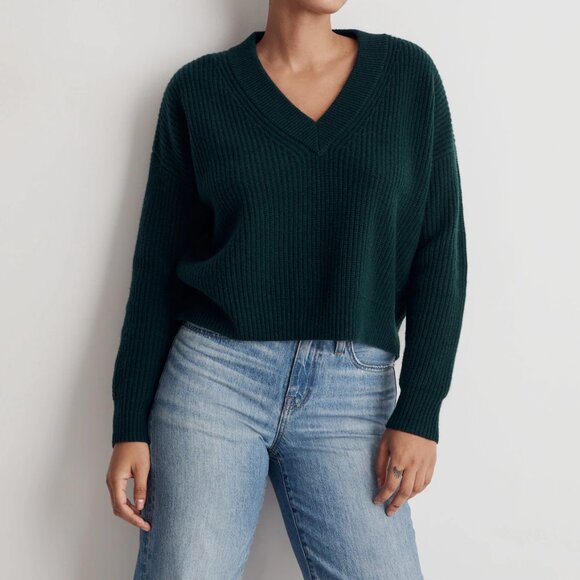Madewell (Re)sourced Cashmere V-Neck Pullover Sweater - Picture 2 of 7